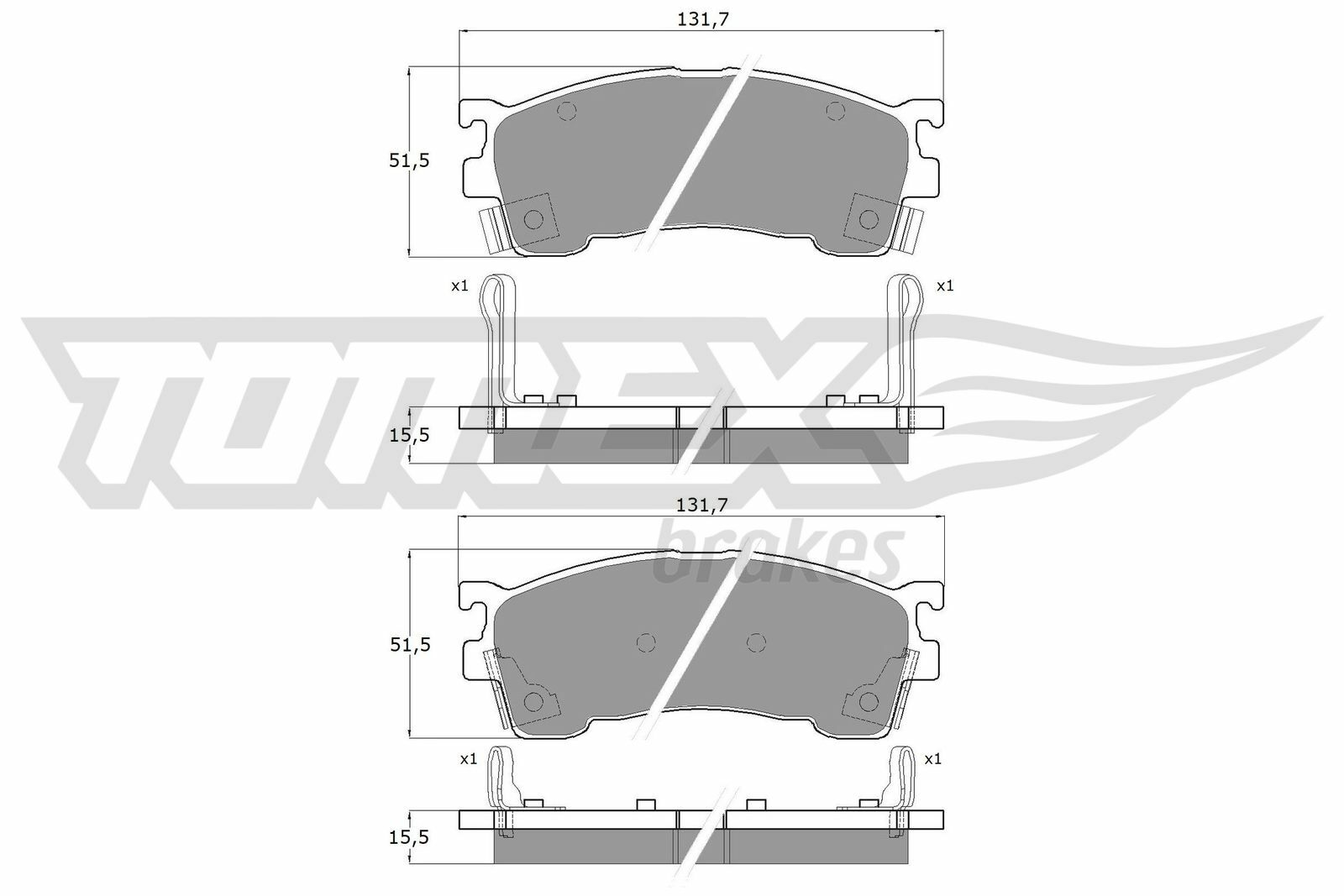 Sada brzdových destiček, kotoučová brzda TOMEX Brakes